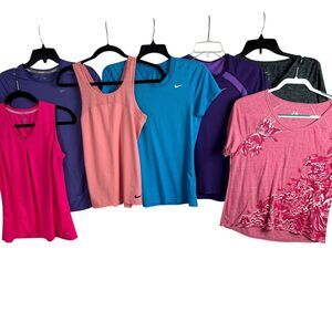 Nike Champion & GVS Women's Active Top LOT of 7 Size Small Athletic T-Shirts